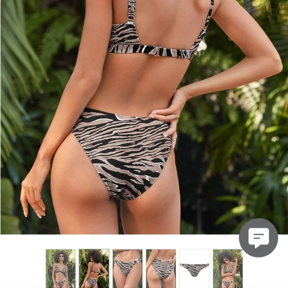 2/$25 Venus Luxe Zebra Ring High-Cut Swim Bottom. Size 10